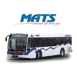 Image of a Muskegon Area Transit System bus, with the logo "MATS" above.